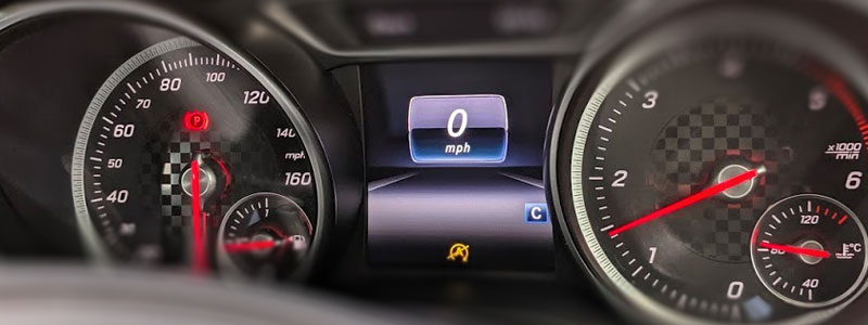 Biting point on a Mercedez-Benz rev counter